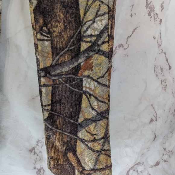 Cabelas Pants Mens 31 X 33 Camo Hunting Fleece Woodland Pockets Zipper Vintage - Picture 4 of 11